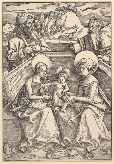 Den hellige familie med Sankt Anna og Sankt Joachim. af Hans Baldung
