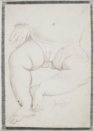 En lille drengs mave, skød, ben og en hånd med armbånd af Hans Baldung Grien
