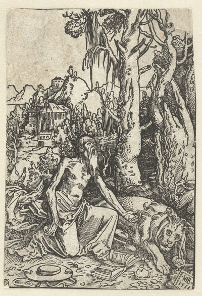 Sankt Hieronymus som en angrende i ørkenen af Hans Baldung Grien