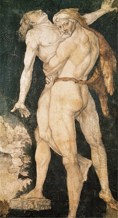 Herakles og Antaeus af Hans Baldung Grien