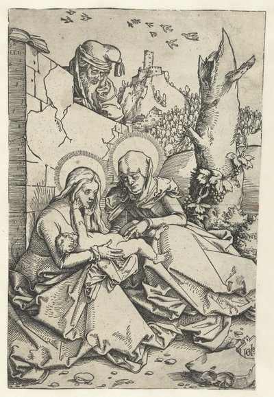 Maria og barn med Anna og Josef Anna i Drieën og Joseph af Hans Baldung Grien