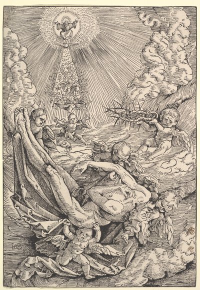 Kristi legeme båret af engle mod himlen, 1516 af Hans Baldung Grien