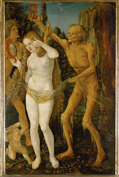 The Three Ages of woman and Death (olie på lindetræ) af Hans Baldung Grien