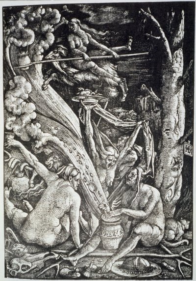 Heksene på sabbatten, efter Hans Baldung Grien, illustreret i en magisk historie udgivet sidst i det 19. århundrede af Hans Baldung Grien