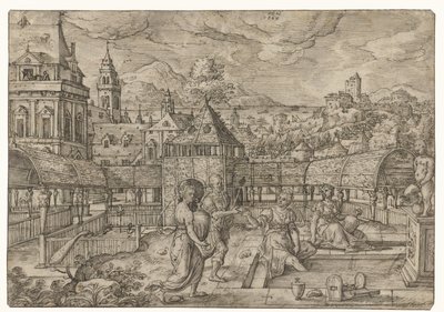 Batseba modtager beskeden fra Uria The Life of David (serietitel) af Hans Bol