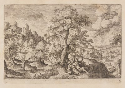 Planche 10, fra Landskaber med scener fra Det Gamle og Det Nye Testamente og Ovids Metamorfoser af Hans Bol