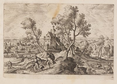 Planche 14, fra Landskaber med scener fra Det Gamle og Det Nye Testamente og Ovids Metamorfoser af Hans Bol
