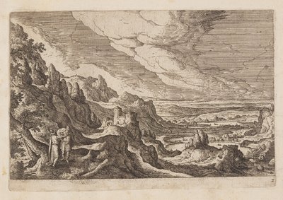 Planche 2, fra Landskaber med scener fra Det Gamle og Det Nye Testamente og Ovids Metamorfoser af Hans Bol