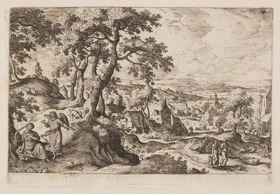 Planche 3, fra Landskaber med scener fra Det Gamle og Det Nye Testamente og Ovids Metamorfoser af Hans Bol