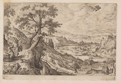 Planche 5, fra Landskaber med scener fra Det Gamle og Det Nye Testamente og Ovids Metamorfoser af Hans Bol