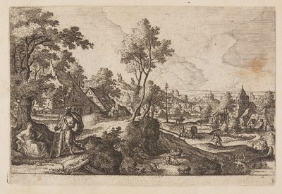 Planche 6, fra Landskaber med scener fra Det Gamle og Det Nye Testamente og Ovids Metamorfoser af Hans Bol