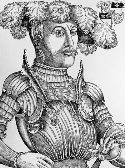 Portræt af Philip I, Landgrave of Hessen, kendt som Magnanimous (1504-1567), gravering af Hans Brosamer (1495-1554) af Hans Brosamer