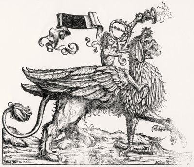 A Mounted Griffin, fra Maximilians Triumphal Procession, ca. 1516-18 af Hans Burgkmair