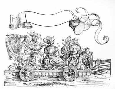 En scene fra Maximilians triumftog, ca. 1516-18 (træsnit) (foto i s/h) af Hans Burgkmair