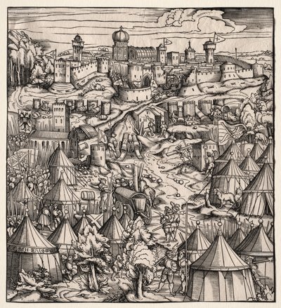 Der Weisskunig (Den hvide konge): Belejringen af Padova af Hans Burgkmair