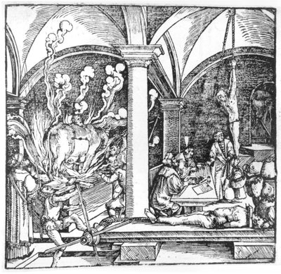 The Questioning, illustration fra en bog af Cicero Teutsch, Augsbourg, 1533 af Hans Burgkmair