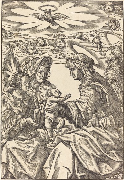 Den hellige familie med Sankt Anne og Sankt Joachim af Hans Burgkmair I