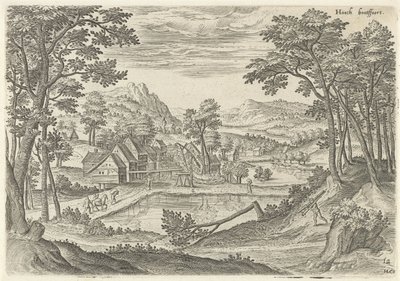 Udsigt over Bosvoorde Hooch bootffort (titel på objekt) Seværdigheder fra Bruxelles-området (serietitel) af Hans Collaert (I)