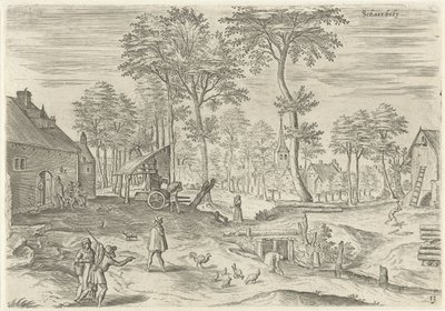 Udsigt over Schaerbeek Schaerbeke (titel på objekt) Seværdigheder fra Bruxelles-området (serietitel) af Hans Collaert (I)