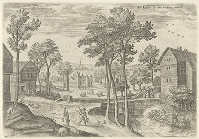 Udsigt over hovedgaden i Laken I Laeken om rettighederne wech (titel på objekt) Seværdigheder fra Bruxelles-området (serietitel) af Hans Collaert (I)