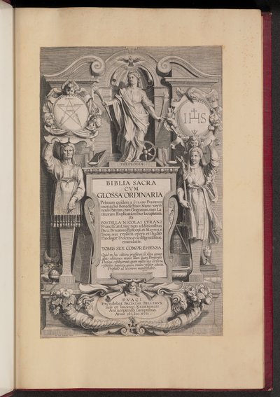 Titelblad til Biblia Sacra Cvm Glossa Ordinaria af Hans Collaert the Younger after Sir Peter Paul Rubens