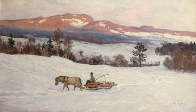 Kørsel af tømmer af Hans Fredrik Henriksen Borgen