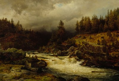 Strømfald i Norge af Hans Gude