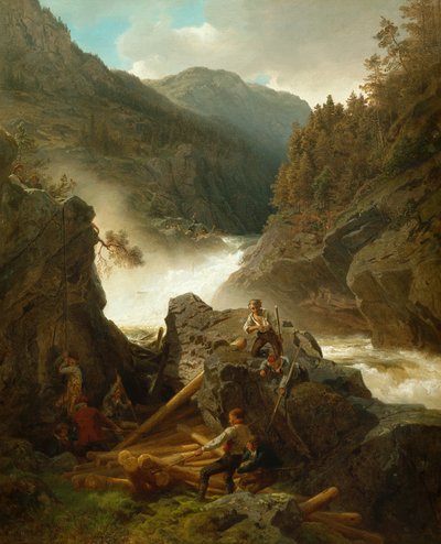 Rukkedals å, Nes i Hallingdal af Hans Gude