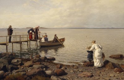 Sommerliv ved stranden af Hans Gude