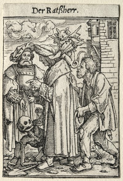 Dødedansen: Rådmanden. af Hans Holbein