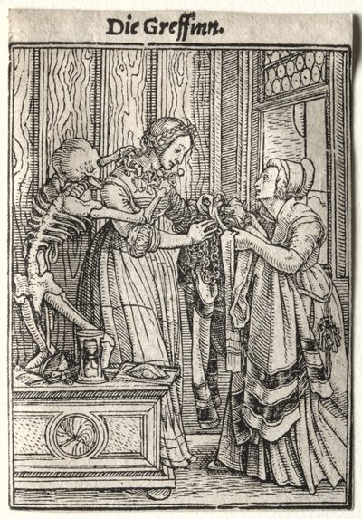 Dødedansen: Grevinden. af Hans Holbein