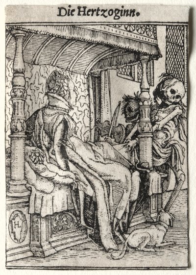 Dødedansen: Hertuginden. af Hans Holbein