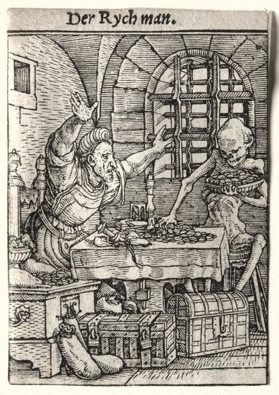 Dødedansen: The Miser, ca. 1526. af Hans Holbein