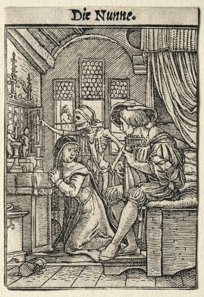 Dødedansen: Nonnen. af Hans Holbein