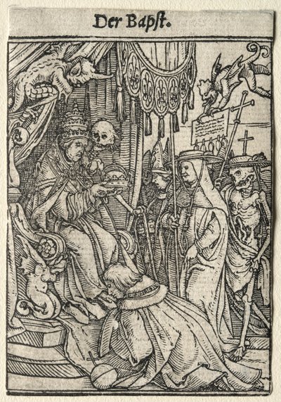 Dødedansen: Paven. af Hans Holbein