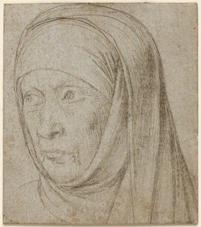 Hoved af en gammel kvinde, ca. 1500. af Hans Holbein