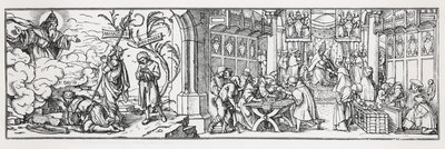 Anti-katolsk karikatur, der fordømmer pavens korruption af Hans Holbein der Jüngere