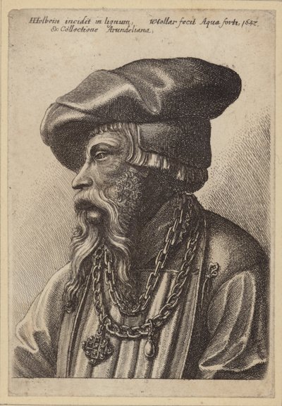 Skægget mand med kæde halskæde af Hans Holbein der Jüngere
