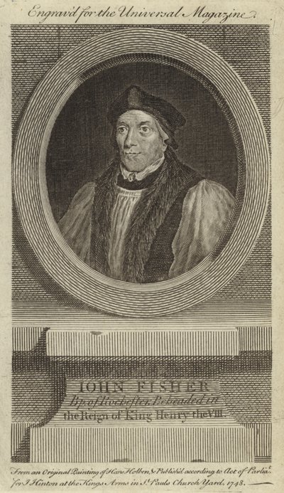 John Fisher, biskop af Rochester, blev halshugget under kong Henry VIII af Hans Holbein der Jüngere