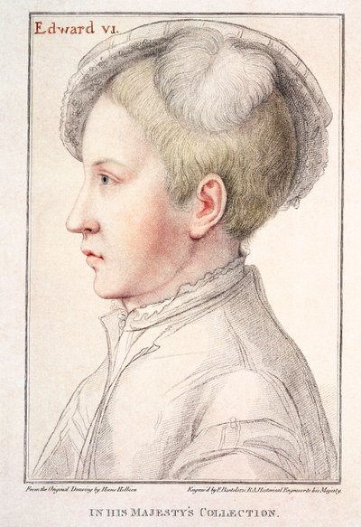 Portræt af Edward VI (1537-53) indgraveret af Francesco Bartolozzi (1727-1815) 1796 af Hans Holbein der Jüngere
