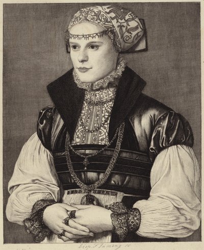 Portræt af en kvinde i tøj fra det 16. århundrede af Hans Holbein der Jüngere
