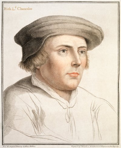 Richard Rich, første baron Rich (ca. 1496-1567) graveret af Francesco Bartolozzi (1727-1815) af Hans Holbein der Jüngere