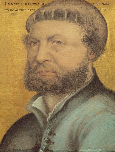 Selvportræt, 1542 (pastel på papir) af Hans Holbein der Jüngere