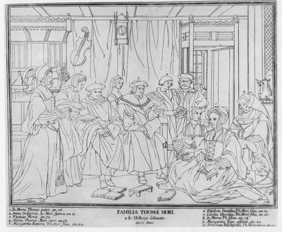 The Family of Thomas More (1478-1535), Englands kansler, indgraveret af Christian de Mechel (1737-1817) 1787 (se 131242) af Hans Holbein der Jüngere