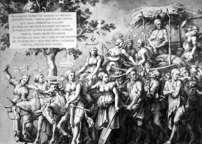 Fattigdommens triumf, tegnet af Jan de Bisschop, ca. 1650 (pen, blæk og vask på papir) af Hans Holbein der Jüngere