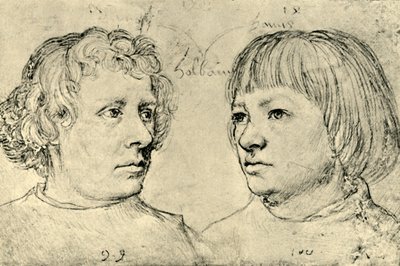 Ambrosius og Hans, kunstnernes sønner, 1511, 1943. af Hans Holbein the Elder