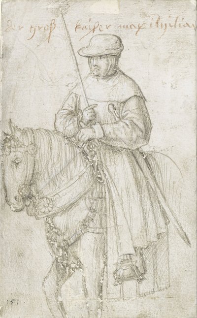Kejser Maximilian I i rejsekjole på hesteryg af Hans Holbein the Elder