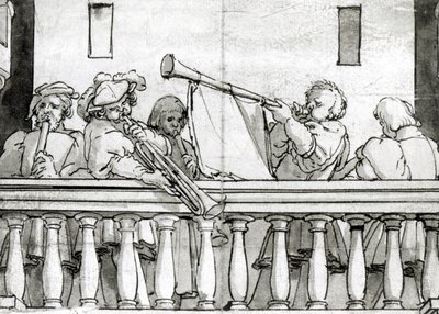 Musikere af Henry VIII (pen og blæk på papir) af Hans Holbein the Elder