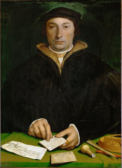 Dirck Tybis fra Duisburg, handelsmand (olie på egetræ) af Hans Holbein the Younger