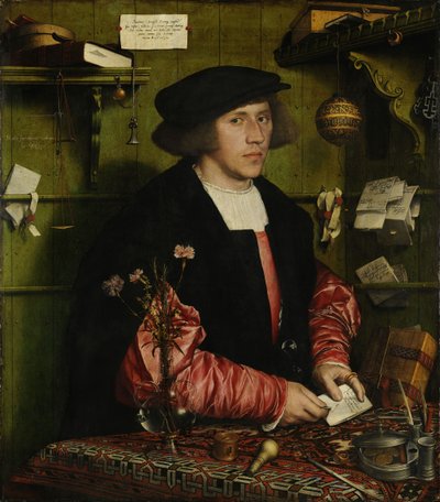 Tysk: Der Kaufmann Georg Gisze Købmanden Georg Gisze af Hans Holbein the Younger